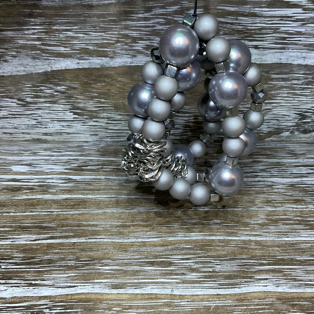 One Wink Silver Beaded Braclet set of 3 NWT